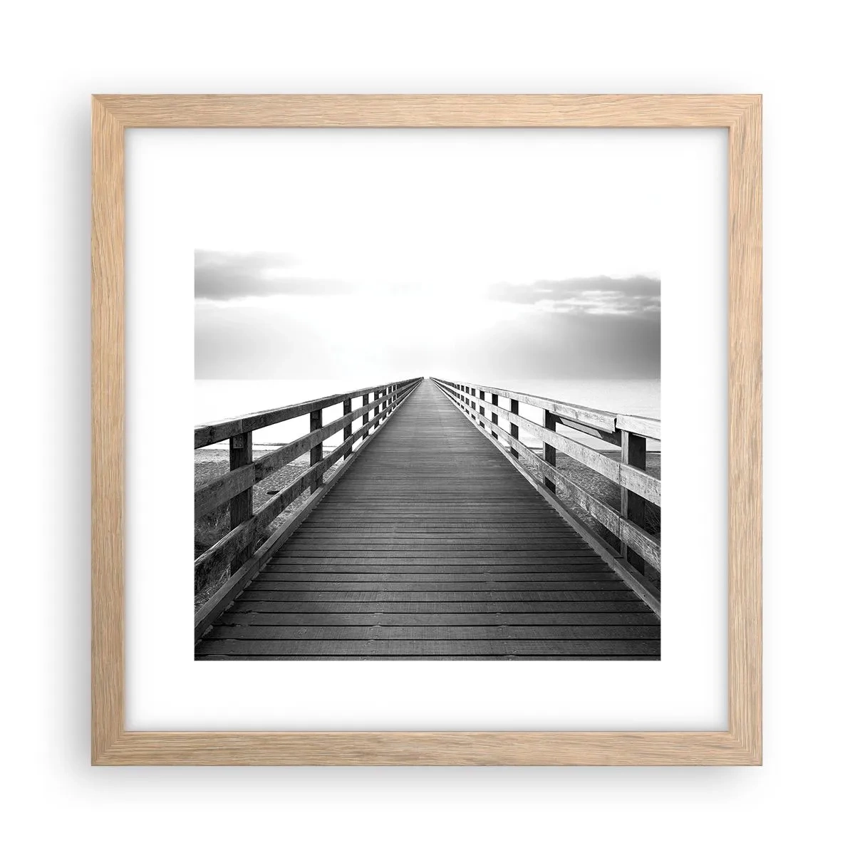 Plakát v rámu světlý dub - Do dálky… - 30x30 cm