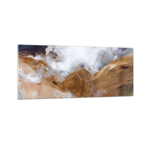 Obraz na skle - Drsná krása Islandu - 100x40 cm