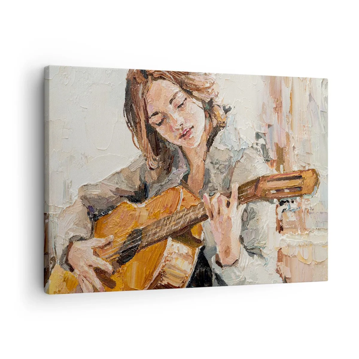 Obraz na plátně - Koncert pro kytaru a dívčí srdce - 70x50 cm