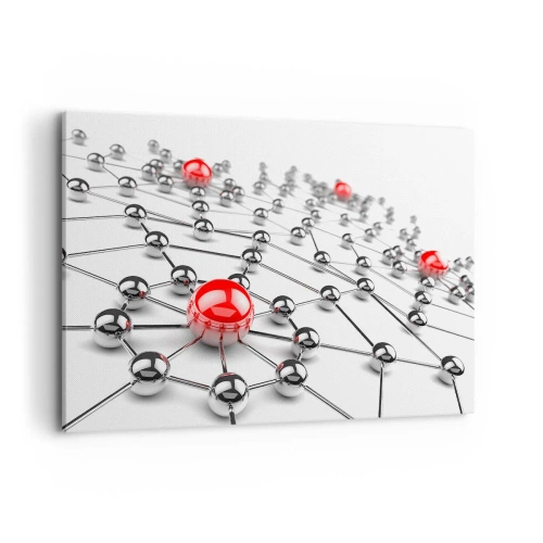 Obraz na plátně - Stříbrná síť - 100x70 cm