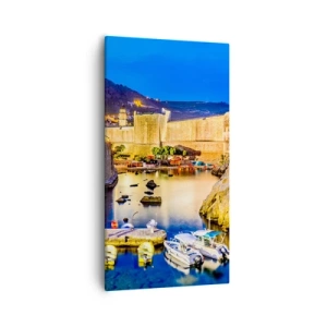 Obraz na plátně - Zářivá noc nad Jadranem - 55x100 cm