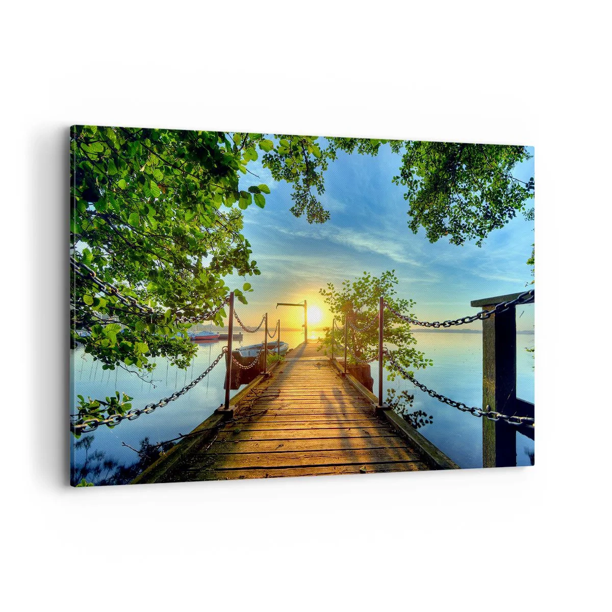 Obraz na plátně - Západ u vody - 120x80 cm