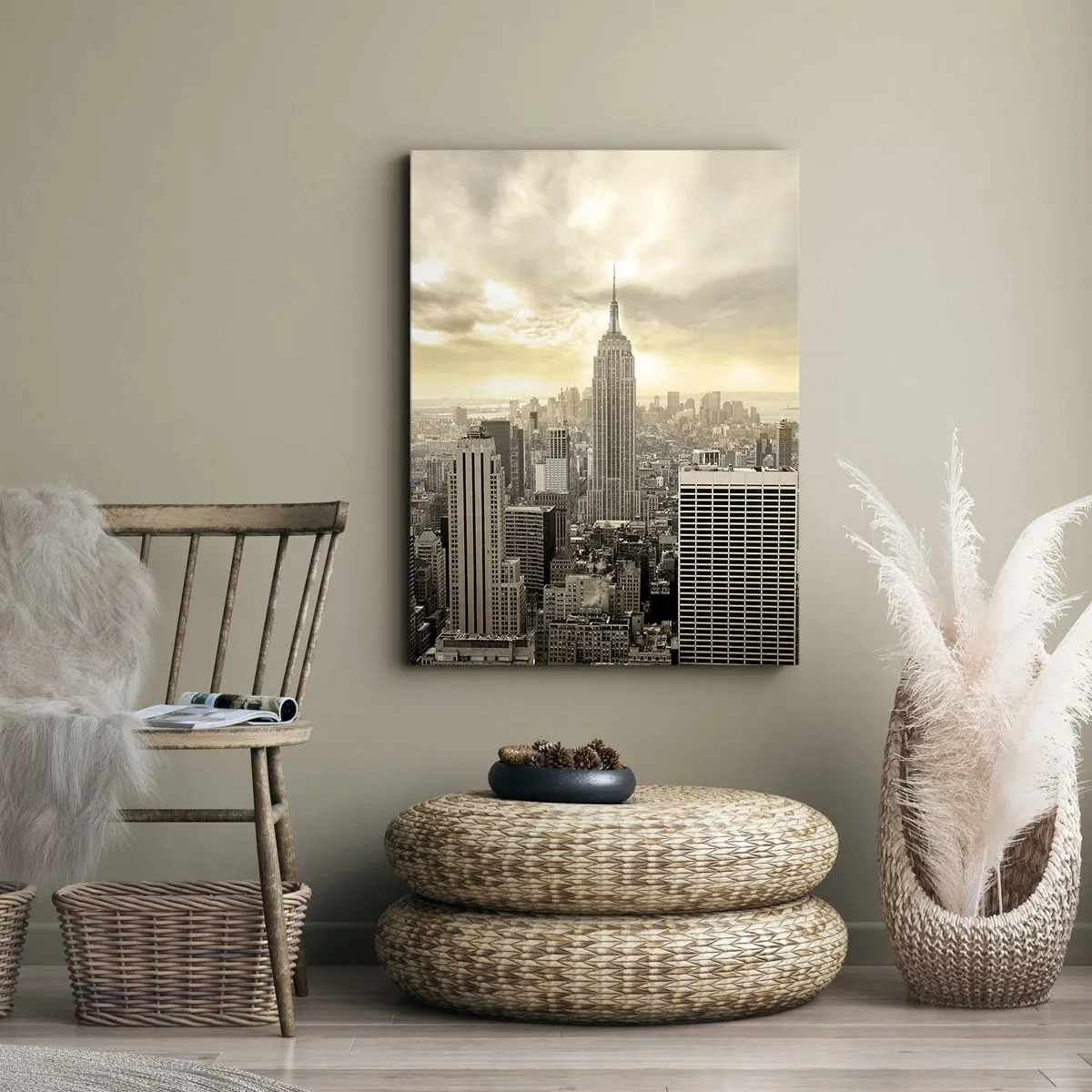 Obraz na plátně - New York utkaný z šedi - 45x80 cm