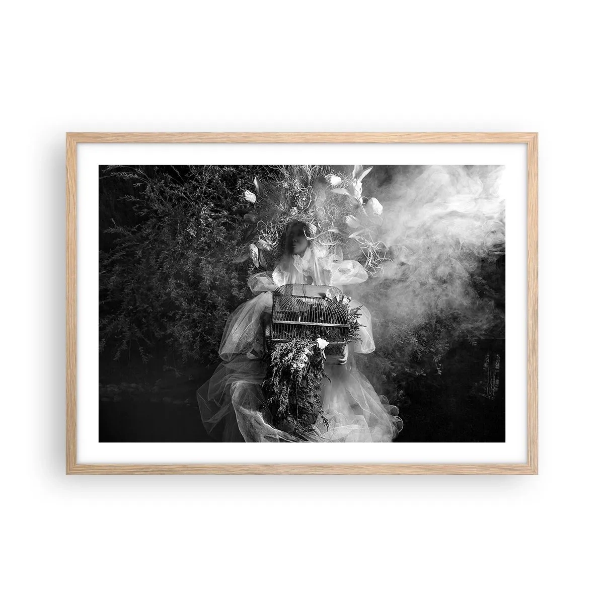 Plakát v rámu světlý dub - Matka Příroda - 70x50 cm