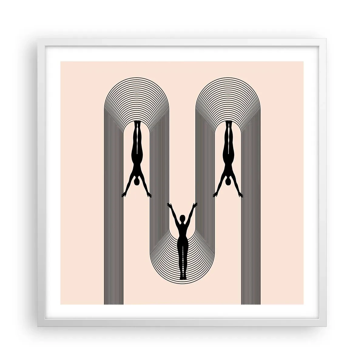 Plakát v bílém rámu - Vzhůru nohama - 60x60 cm