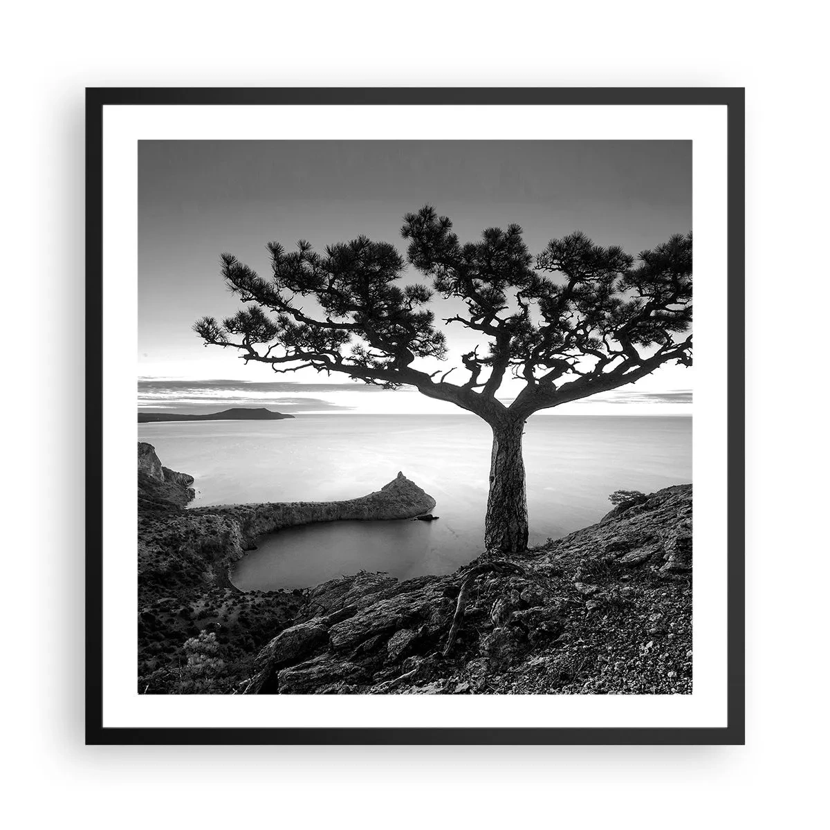 Plakát v černém rámu - Klid až k horizontu - 60x60 cm