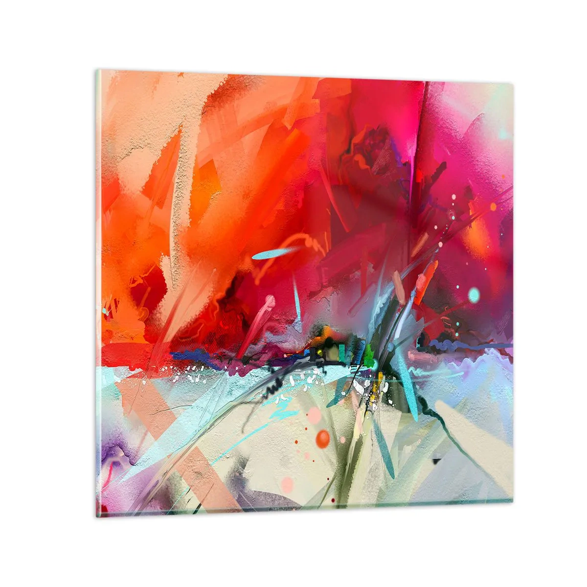 Obraz na skle - Exploze světel a barev - 30x30 cm