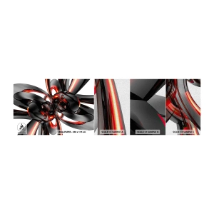 Vzor Fototapety Premium Canvas - Pohyb v grafitové a červené - Abstrakce, 3D, Kus - 100x30 cm
