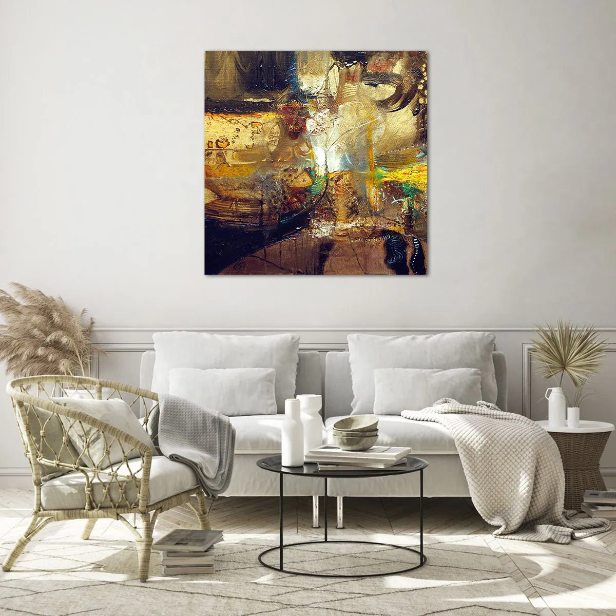 Obraz na skle - Zima, tepleji, horko - 70x70 cm