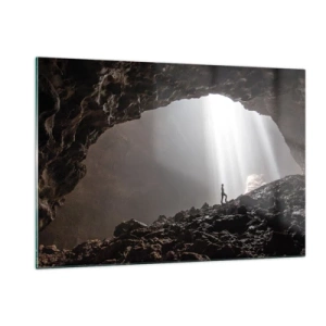 Obraz na skle - Světelná jeskyně - 120x80 cm