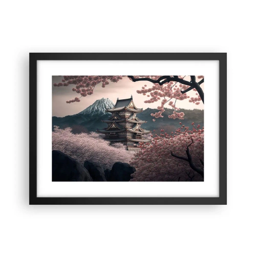 Plakát v černém rámu - Země kvetoucích třešní - 40x30 cm