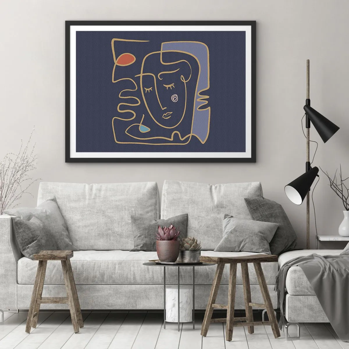 Plakát v černém rámu - V zádumčivosti - 100x70 cm