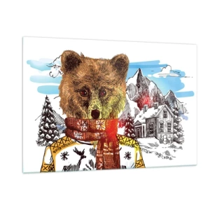 Obraz na skle - Chata medvídka - 120x80 cm