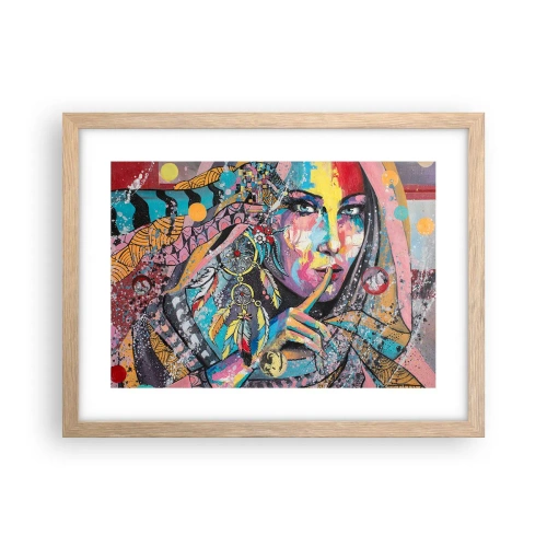 Plakát v rámu světlý dub - Mlč, než pochopíš - 40x30 cm