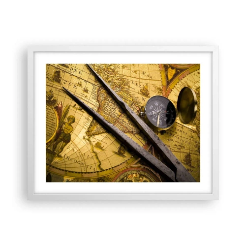 Plakát v bílém rámu - Kde jsou ty poklady? - 50x40 cm