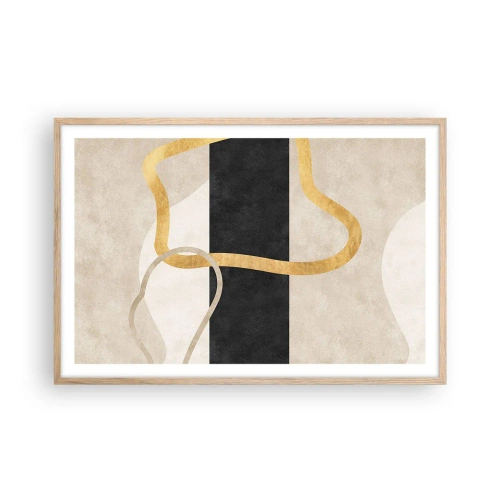 Plakát v rámu světlý dub - Tvary ve smyčce - 91x61 cm