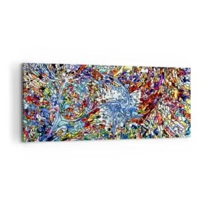 Obraz na plátně - Vitráž s kapkami - 100x40 cm