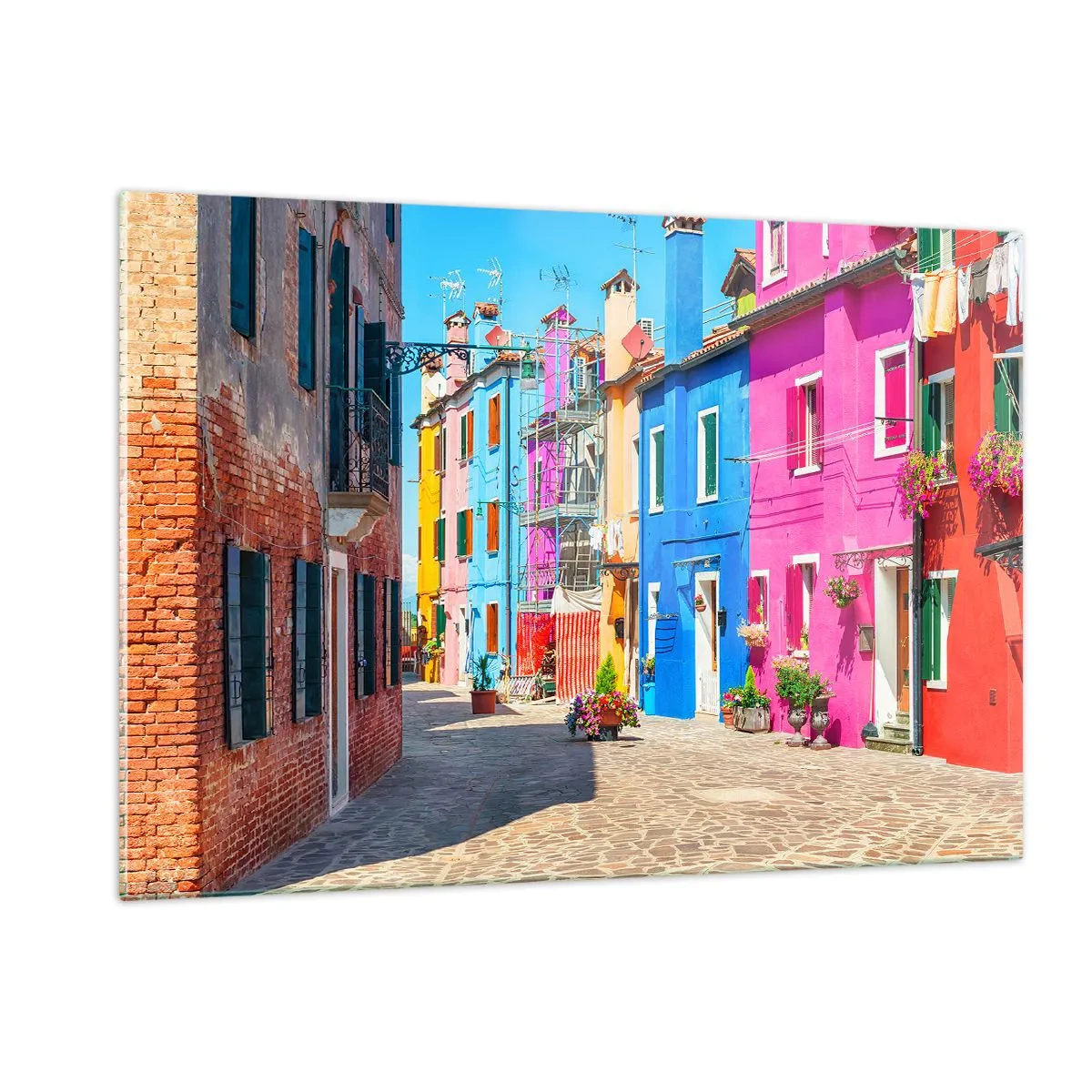 Obraz na skle - Městečko „Pod papoušky“ - 120x80 cm