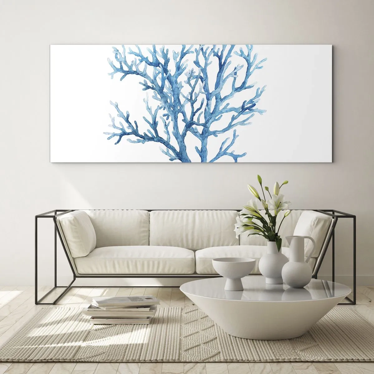 Obraz na skle - Mořský filigrán - 160x50 cm
