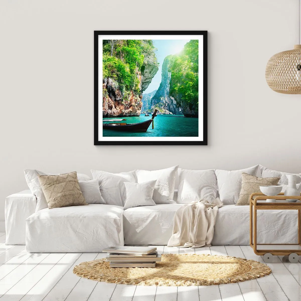Plakát v černém rámu - Pozvánka na exotickou cestu - 60x60 cm