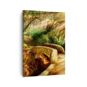 Obraz na plátně - Přímo z můstku v pohádkovém lese - 50x70 cm