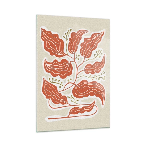 Obraz na skle - Lidově a korálově - 50x70 cm