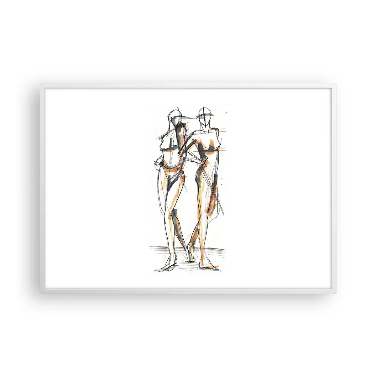 Plakát v bílém rámu - Studie šarmu - 100x70 cm