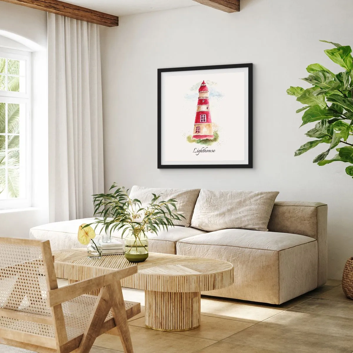 Plakát v černém rámu - Tady je vždy počasí - 60x60 cm