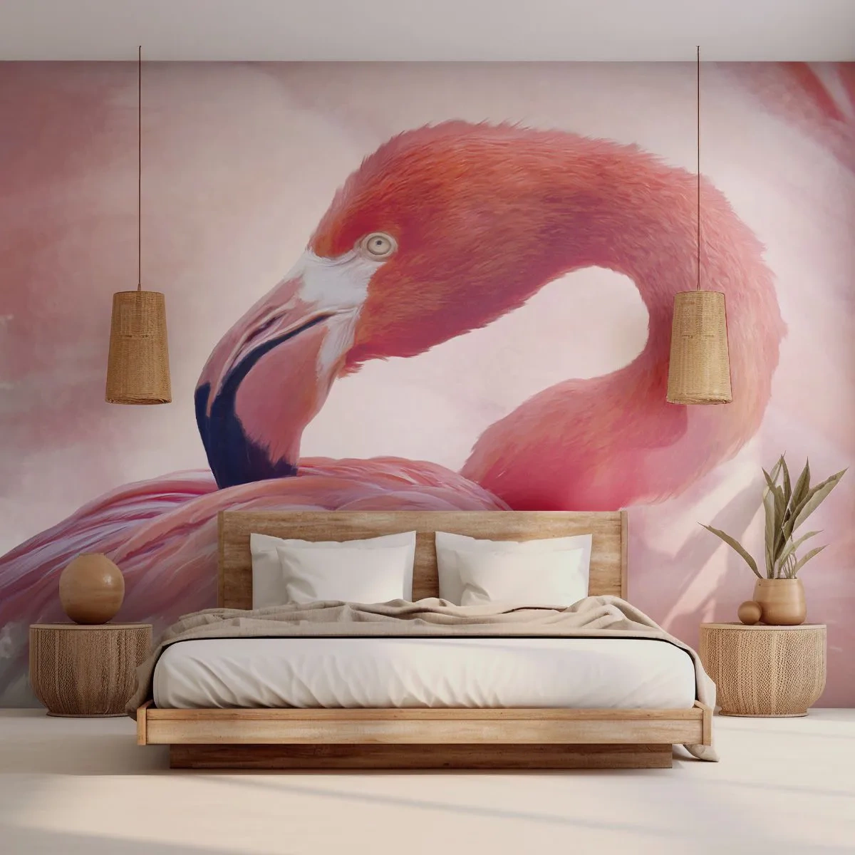 Fototapeta Premium Canvas - Ptačí krása - Plameňák, Pták, Příroda - 250x175 cm