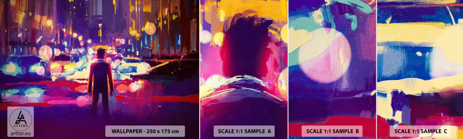 Vzor Fototapety Samolepicí Deluxe Sticker - Ponořený do světla - Město, Muž, New York - 100x30 cm