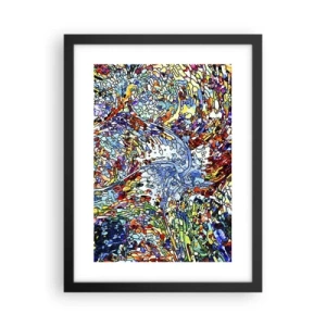 Plakát v černém rámu - Vitráž s kapkami - 30x40 cm