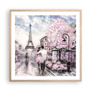Plakát v rámu světlý dub - Když se zamilovat, tak jenom v… - 60x60 cm