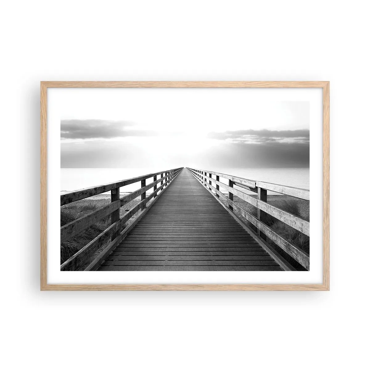 Plakát v rámu světlý dub - Do dálky… - 70x50 cm