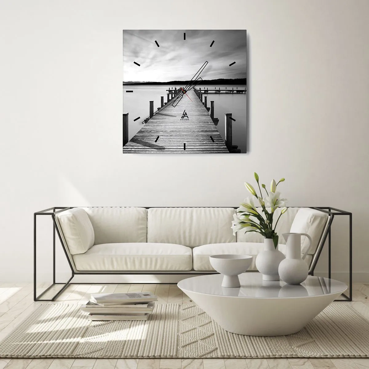 Nástěnné hodiny - U napajedla – klidu - 40x40 cm