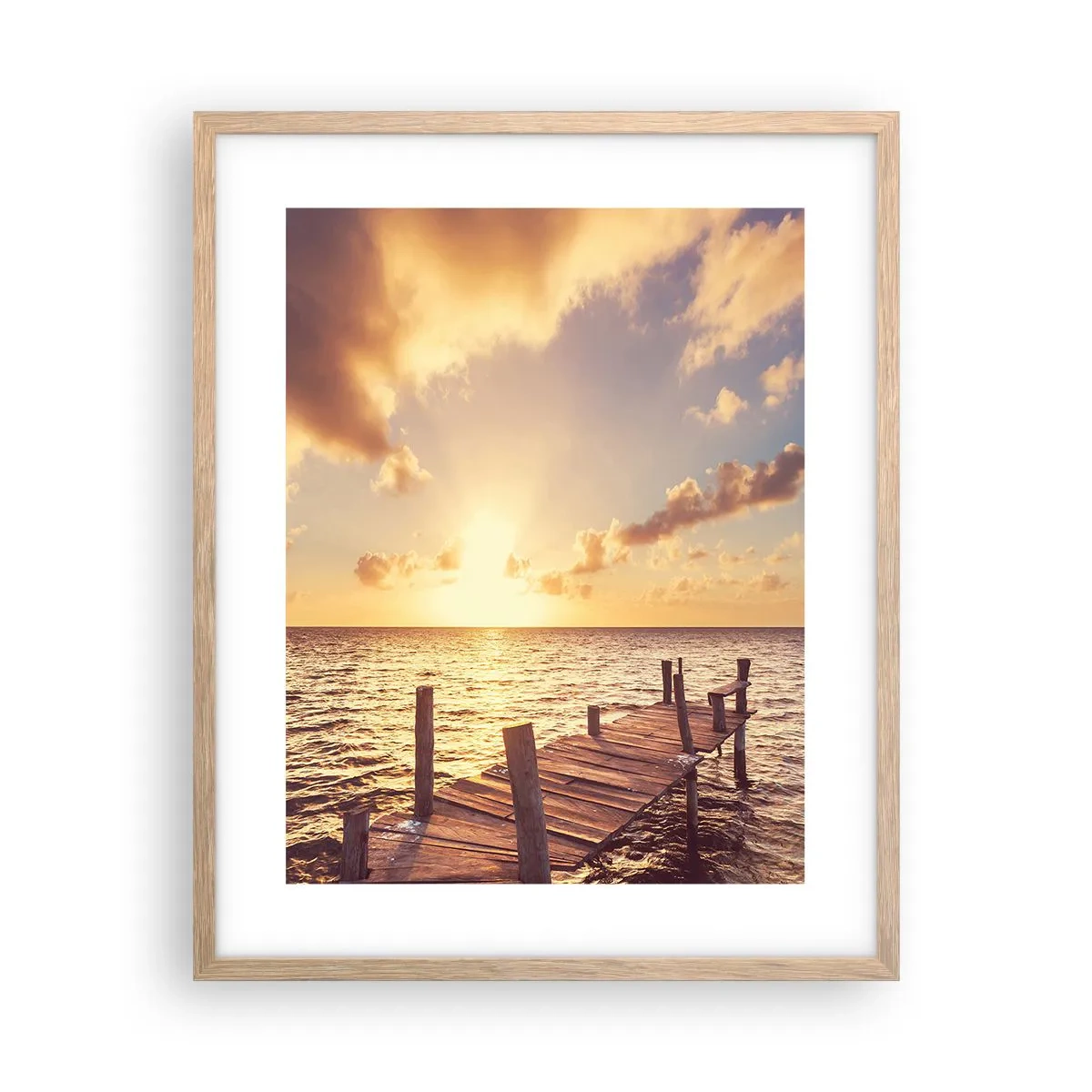 Plakát v rámu světlý dub - Zlatá země laskavosti - 40x50 cm