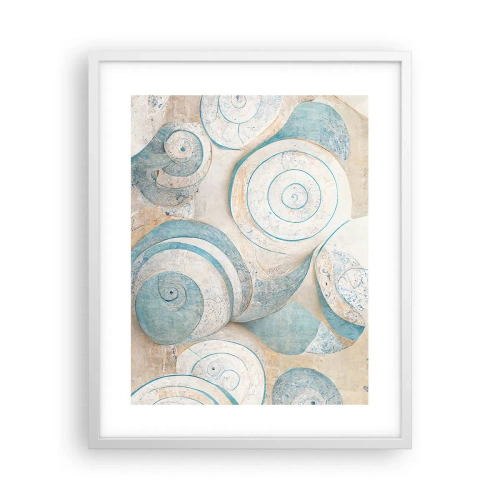 Plakát v bílém rámu - Co skrývá mušle? - 40x50 cm