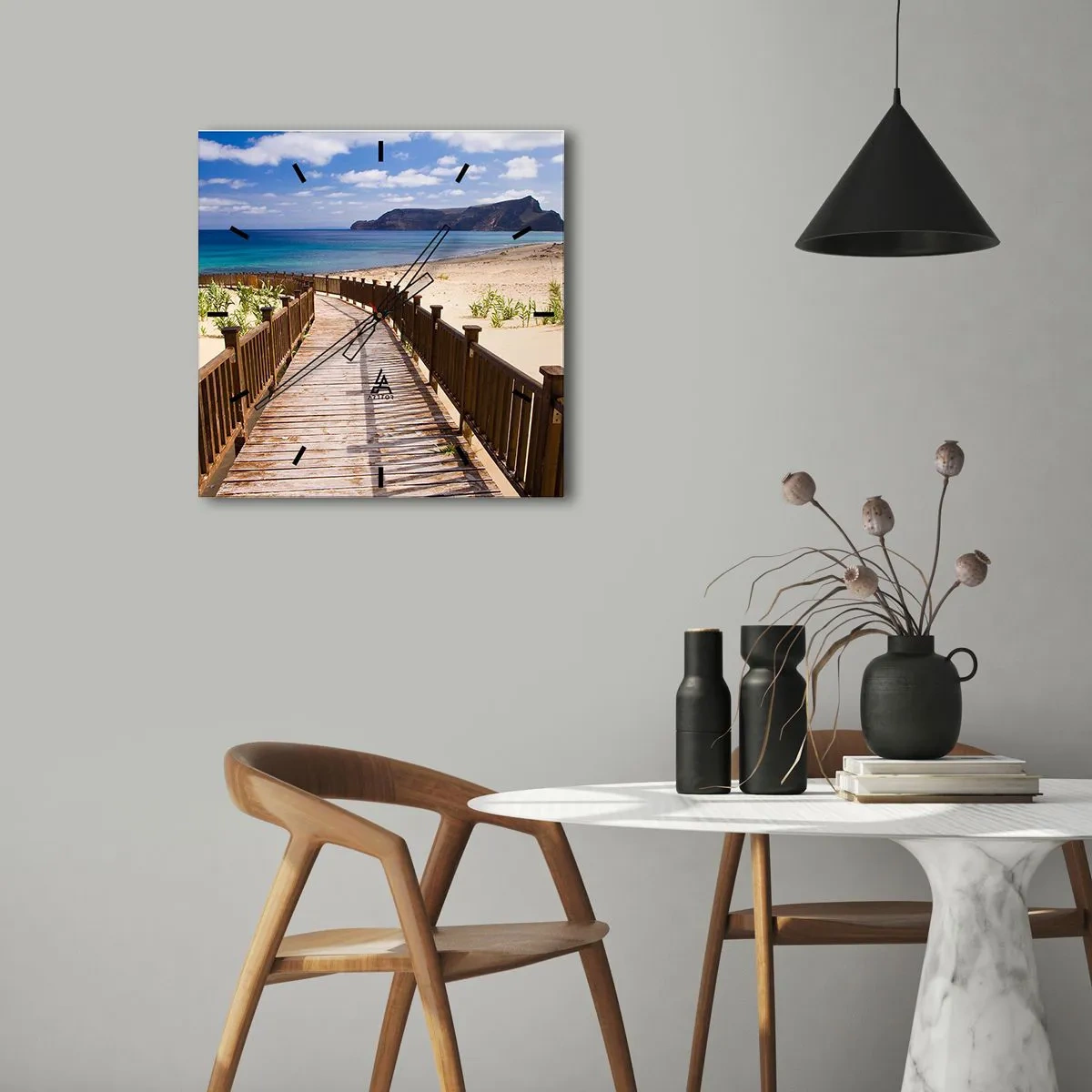 Nástěnné hodiny - Vezmi mě na šťastné ostrovy - 40x40 cm