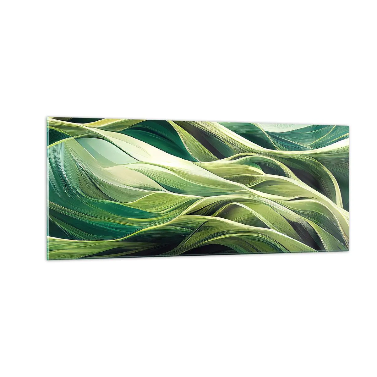 Obraz na skle - Abstraktní hra na zelenou - 100x40 cm