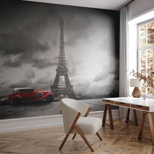 Fototapeta Premium Canvas - Ne tak dávno v Paříži - Automobilový průmysl, Eiffelova věž, Paříž - 250x175 cm