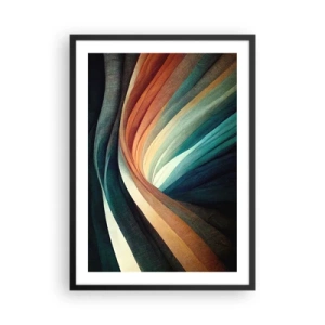Plakát v černém rámu - Abstraktní barevné vířící kapely - 50x70cm - Utkané z barev - Moderní nástěnná dekorace do obývacího pokoje a ložnice ARTTOR