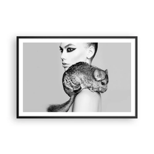 Plakát v černém rámu - Dáma s činčilou - 91x61 cm