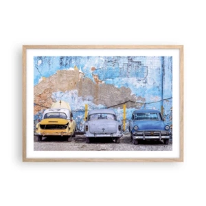 Plakát v rámu světlý dub - Setkání veteránů - 70x50 cm