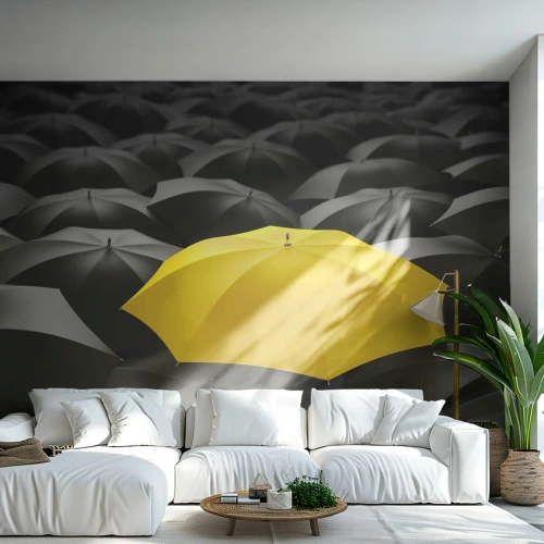 Fototapeta Samolepicí Deluxe Sticker - Sbohem smutku - Žluté deštníky, Grafika, Pojem - 100x70 cm