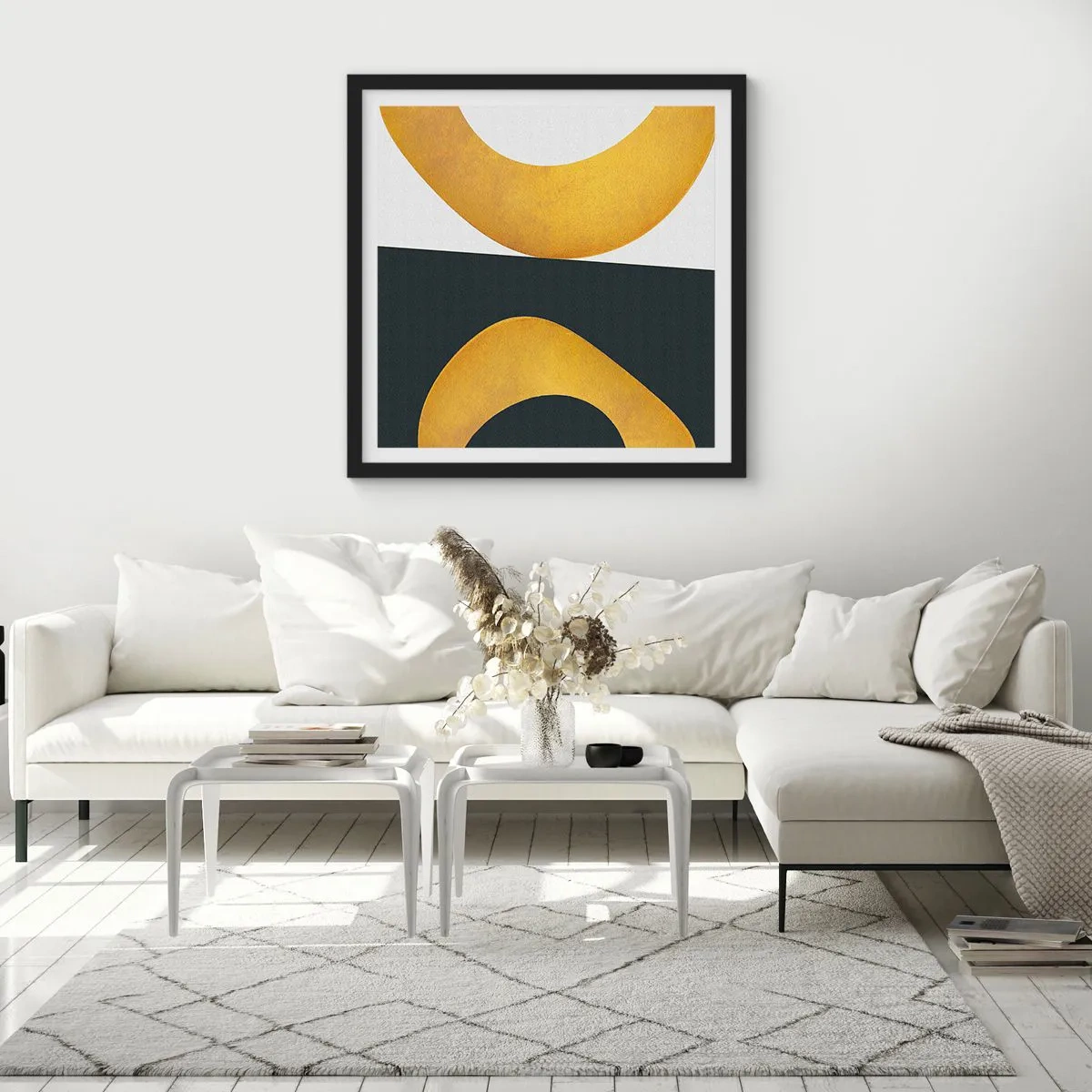 Plakát v černém rámu - Zaprvé: zlato - 60x60 cm