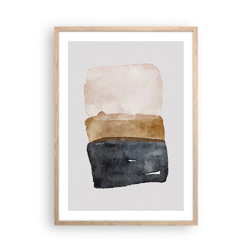 Plakát v rámu světlý dub - Kompozice zemitých barev - 50x70 cm