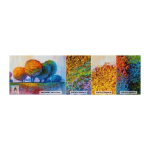 Vzor Fototapety Premium Canvas - Trs zářivých barev - Abstrakce, Krajina, Stromy - 100x30 cm