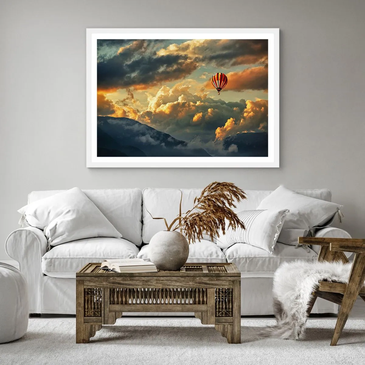 Plakát v bílém rámu - Letím, protože chci - 60x60 cm
