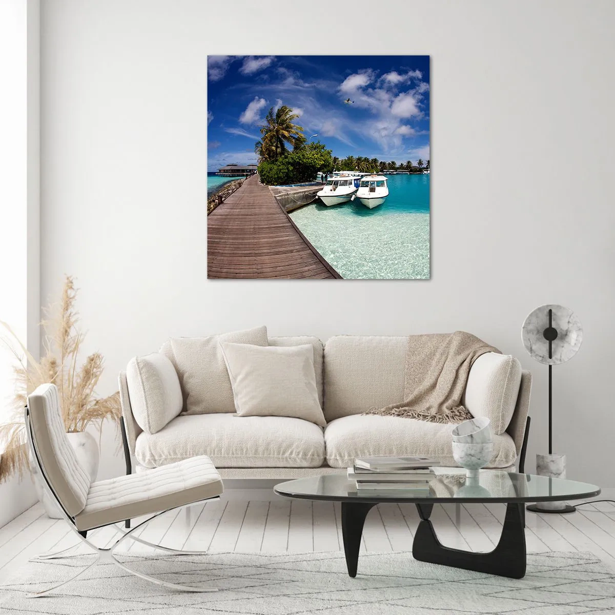 Obraz na skle - A přece ráj existuje - 70x70 cm