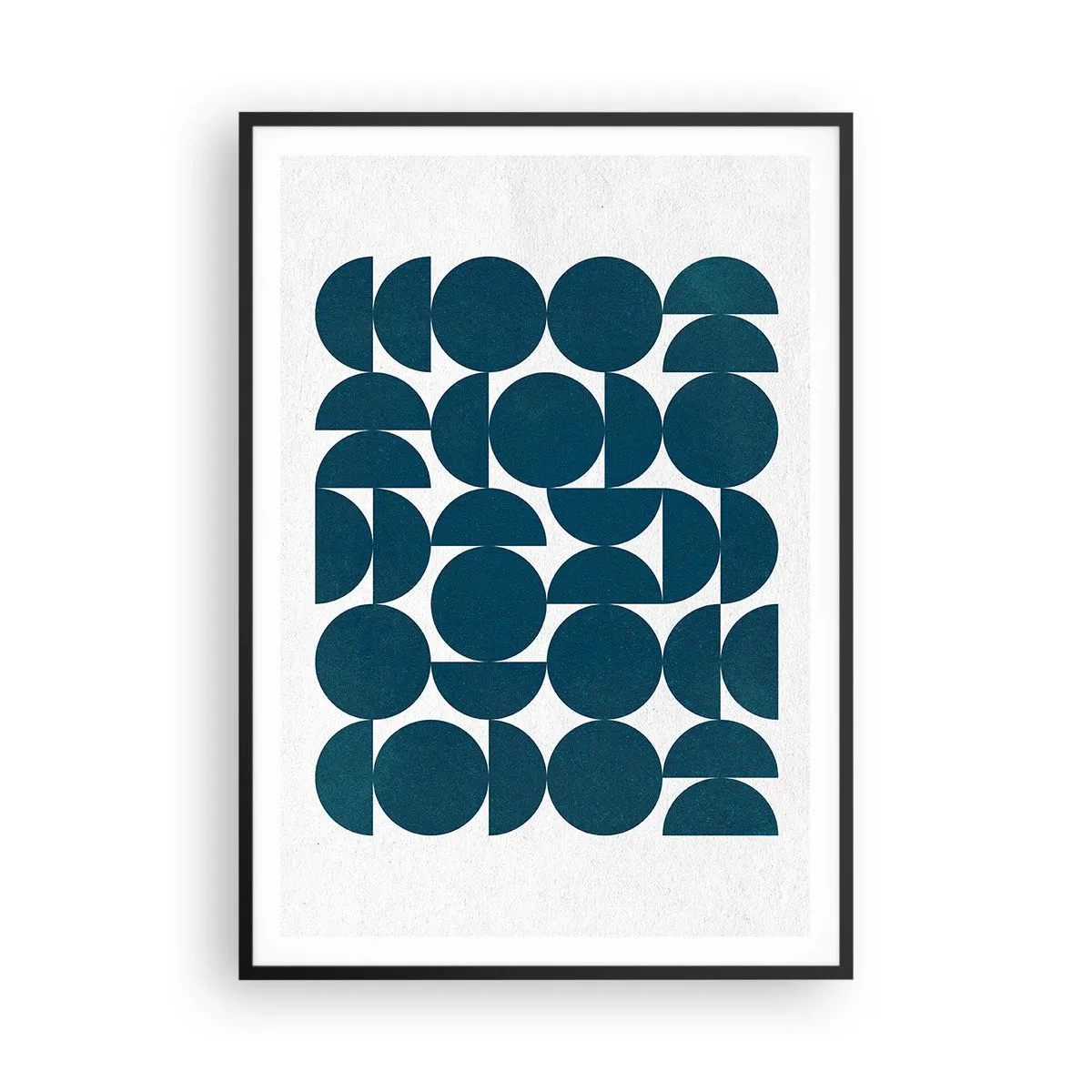 Plakát v černém rámu - Kruhy a půlkruhy - 70x100 cm