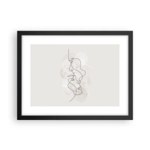 Plakát v černém rámu - Zamotaní v objetí - 40x30 cm
